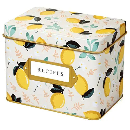 Lemon Zest Recipe Card Tin