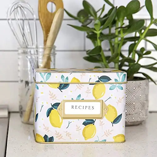 Lemon Zest Recipe Card Tin