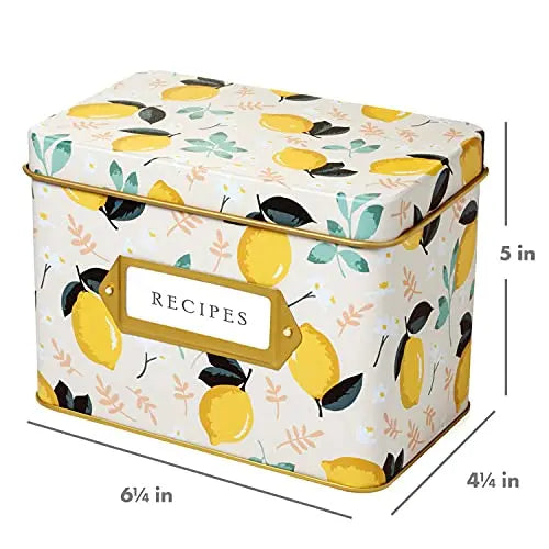 Lemon Zest Recipe Card Tin