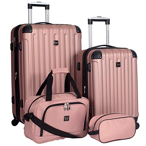 Travelers Club Midtown Hardside 4-Piece Luggage Travel Set {Rose Gold}