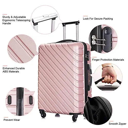 Apelila 4-Piece Spinner Luggage Set {Rose Gold}