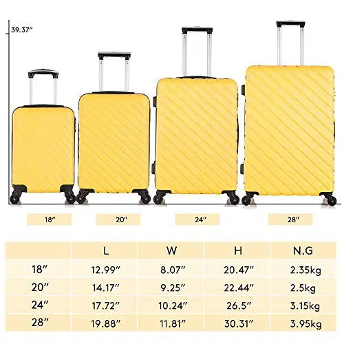 Apelila 4-Piece Luggage Set {Yellow}