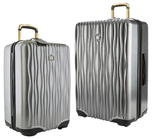 Joy Mangano Hardside Medium Luggage (Carry-on) and Xl Luggage Combo, Platinum