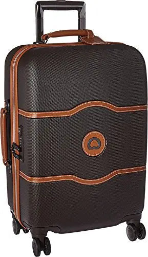 Delsey Luggage Chatelet Hard+, Carry On Luggage, Lightweight Spinner Suitcase, Chocolate Brown