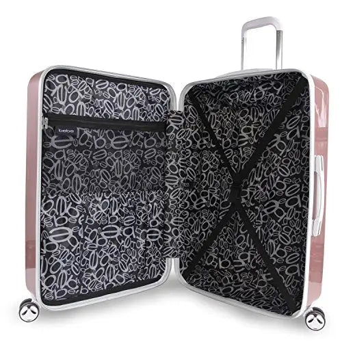 BEBE Women's Stella 21" Hardside Carry-on Spinner Luggage (Rose Gold)