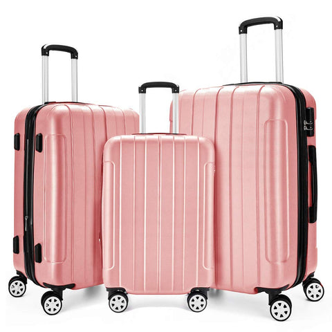 Fochier 3 Piece Luggage Set - Rose Gold