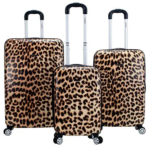 Rockland Safari Hardside Luggage 3-Piece Set - Leopard Print