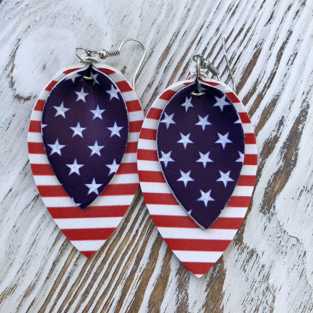 4th Of July Teardrop Earrings