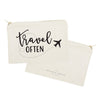 Travel Often Cotton Canvas Cosmetic Bag