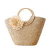 Hamilton Woven Straw Flower Tote Bag