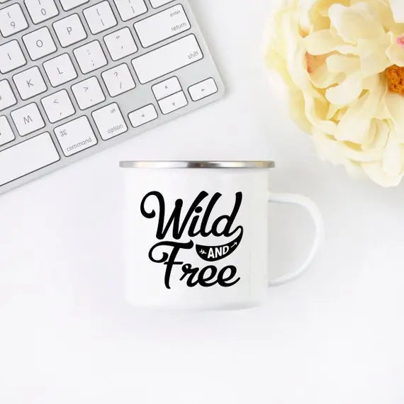 Wild and Free Enamel Coffee Mug