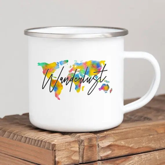 Wanderlust Map Coffee Mug – Embark Travel Store