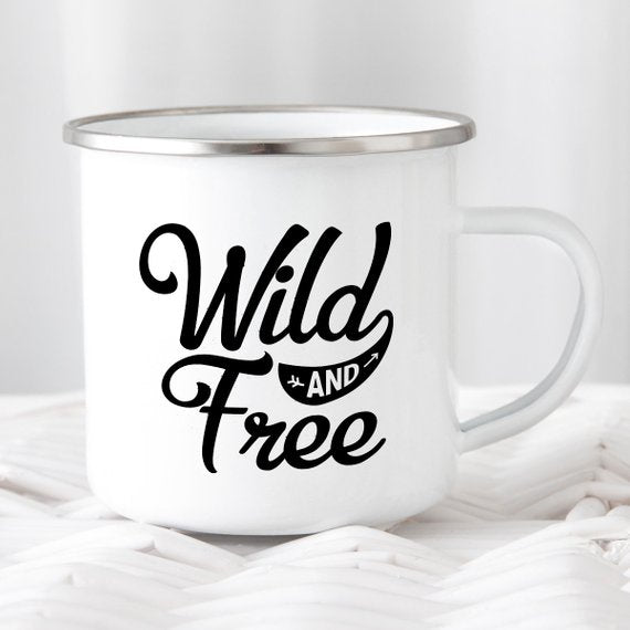 Wild and Free Enamel Coffee Mug