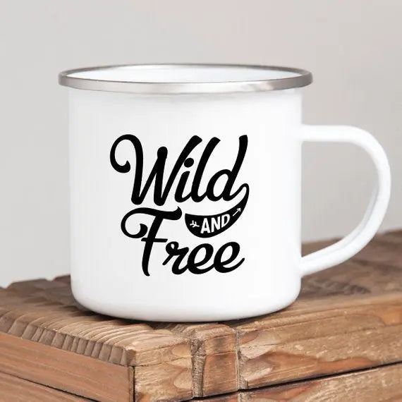 Wild and Free Enamel Coffee Mug