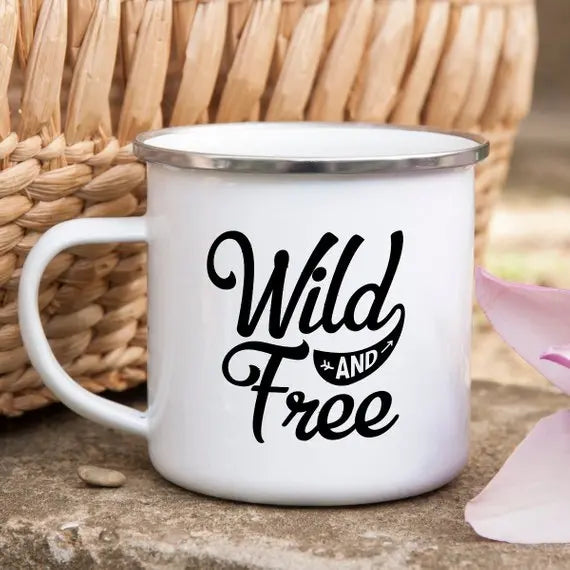 Wild and Free Enamel Coffee Mug