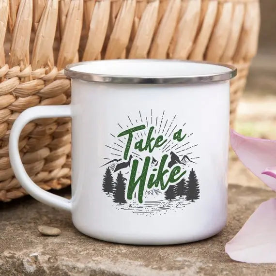 Take a Hike Enamel Coffee Mug