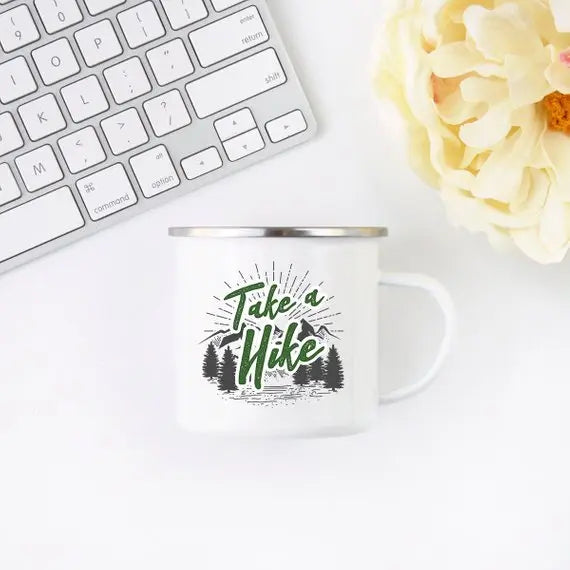 Take a Hike Enamel Coffee Mug