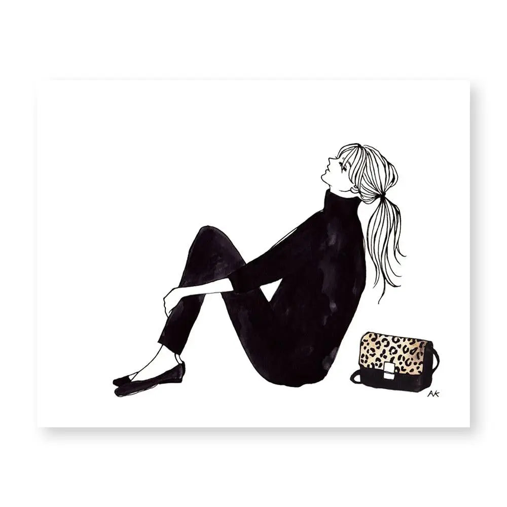 Travel Dreamer with Leopard Bag Art Print