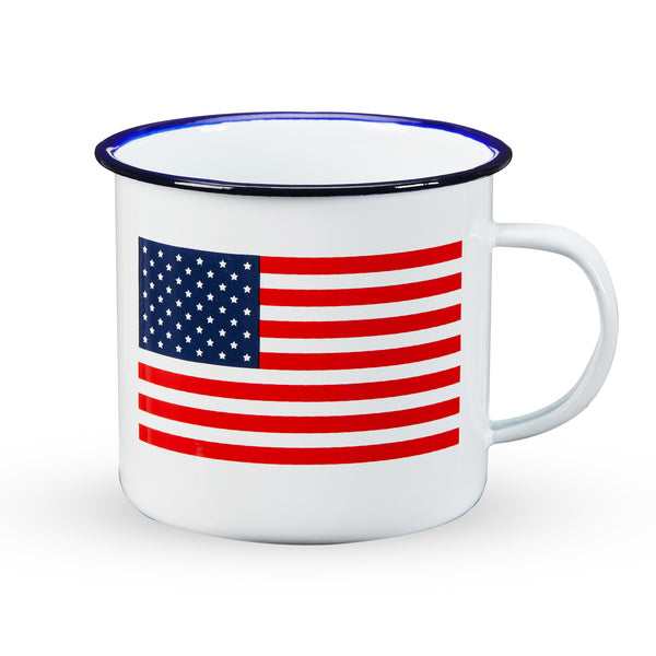 American Flag Enamel Coffee Mug