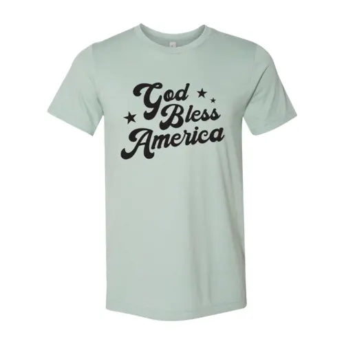 God Bless America T-shirt  3XL / Heather Dusty Blue