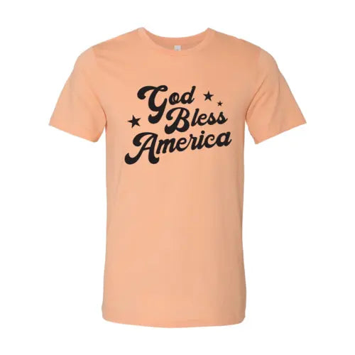 God Bless America T-shirt  3XL / Heather Peach